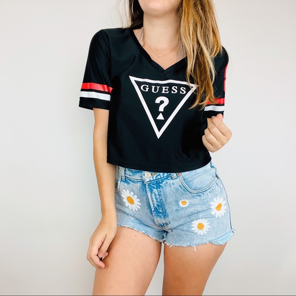 Guess Tops - Guess cropped jersey style top